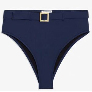 WeWoreWhat High Wasted Bikini Bottoms - Navy Blue